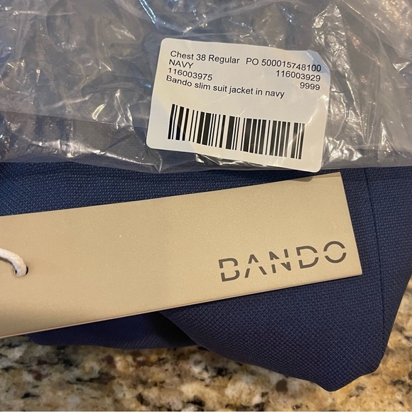 BANDO SLIM SUIT JACKET IN NAVY - CHEST 38 REGULAR - Picture 5 of 5